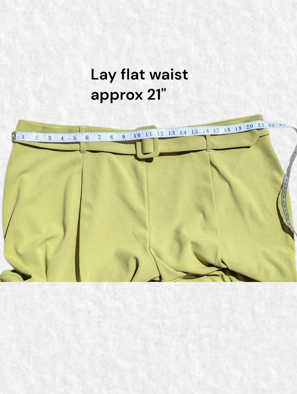 New York Company Plus Size 22: High-Rise Belted Crop Dress Pants in Lime Green - Picture 5 of 7